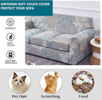 KRFOONN 3 Piece Stretch Sofa Couch Covers for 2 Cushion Couches Printed Sofa Loveseat Slipcover with 2 Separate Seat Cushion Covers Washable Sofa Slip Covers Furniture Protector (Loveseat, 14), Medium