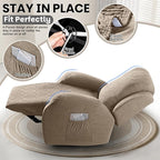 VANSOFY Recliner Chair Covers, 4-Pieces Stretch Recliner Cover Jacquard Soft Reclining Chair Slipcover Furniture Protector with Elastic Bottom for Lazy Boy Recliner(Khaki)