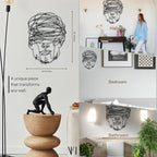 Overthinking Man Metal Wall Decor, Abstract Geometric Face Sculpture, Modern Line Art for Living Room, Office, Bedroom, and Contemporary Home Decor , Unique, Thought-Provoking Artwork for Minimalist Interiors (32 x 24 inches)