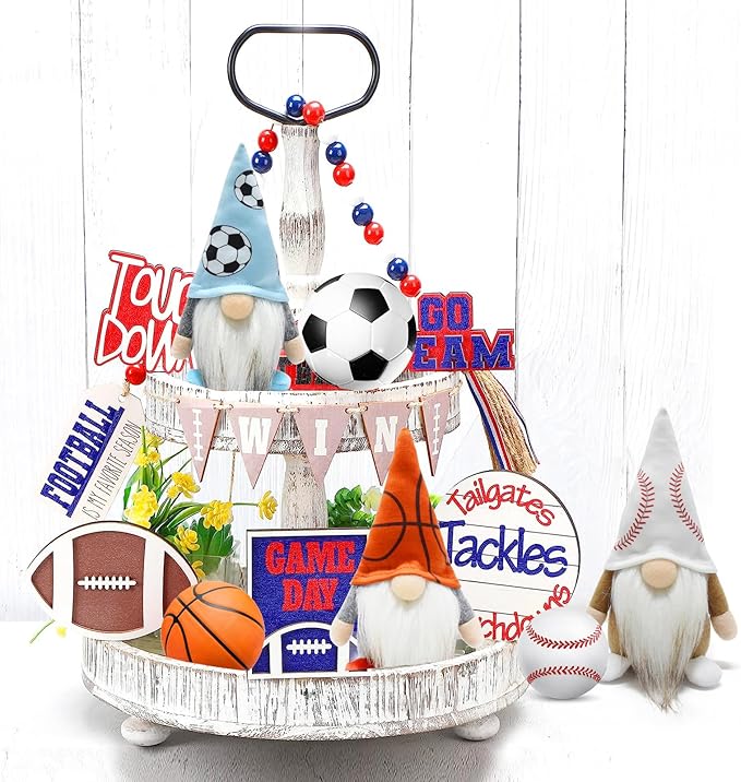 Little Basketball Gnomes Plush Ornaments Cute Swedish Tomte Nisse Dwarf Gnome Doll Sports Game Fans Gifts Tiered Tray Home Decoration