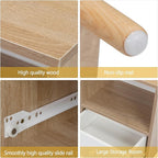 JAXPETY Nightstands Set of 2, Night Stand with Drawer and Open Storage Shelf, Bedside Tables with Solid Wood Legs, End Table, Side Table, for Bedroom (Natural)