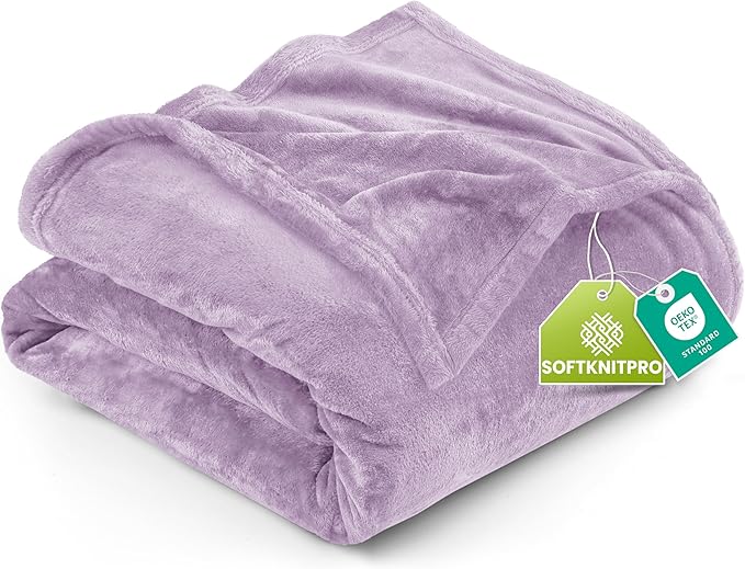 Utopia Bedding Fleece Blanket Twin Size Lilac 300GSM Luxury Anti-Static Fuzzy Soft Microfiber Bed Blanket (60x80 Inch)