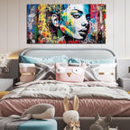CIRABKY African American Wall-Art for Living Room - Black Girl Wall Art - Graffiti Wall Decor Colorful Pictures Big Poster Size 29" x 59"