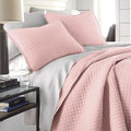 Southshore Fine Living, Inc. Stitched Twin XL Comforter Quilt Bedding Set, Dorm Room Bedding, Stain Resistant, Machine Washable Bedspread, XL/Twin Pink Quilt Bed Spread w/Pillow Sham, Pastel Pink
