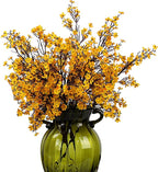 JAKY-Global Babys Breath Fabric Cloth Artificial Flowers 9 Bundle European Fake Silk Plants Decor Wedding Party Decoration Bouquets Real Touch DIY Home Garden (Yellow Orange 9pcs)