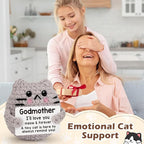 Godmother Gift from Godchild, Birthday Gifts for Godmother from Goddaughter Godson Emotional Support Crochet Cat Cute Stuff Thing Handmade Positive Crochet Christmas Stocking Stuffers