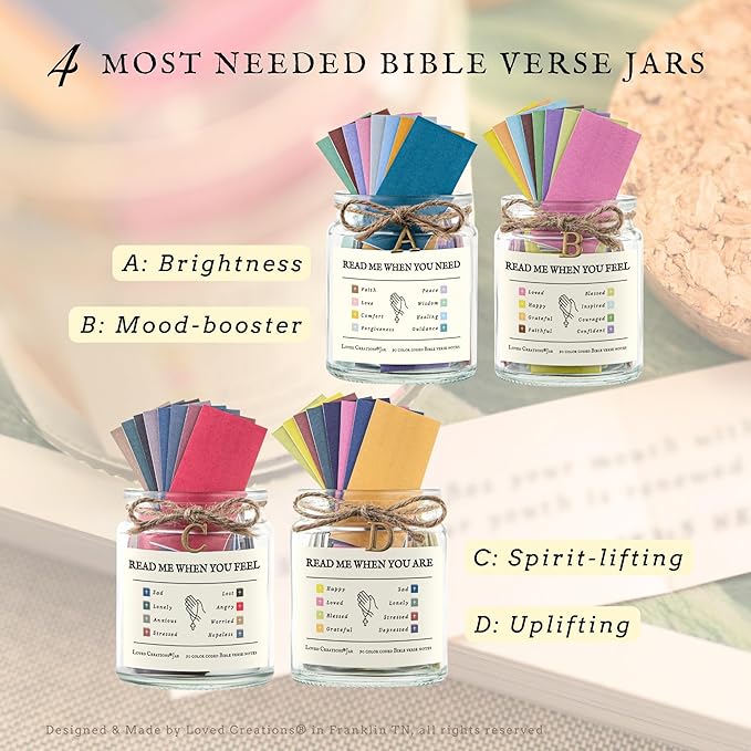 Bible Verse Jar for Christmas Gifts, Initial L Read Me When Prayer, Emotion and Feelings Scripture, Uplifting Jar Christian Gifts for Women, Scriptural Study Supplies Men Art Work for Family