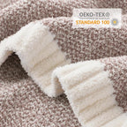 Snuggle Sac Taupe Blankets Twin Size, Reversible Super Soft Bed Blanket Warm Cozy Knit Fuzzy Plush Lightweight Blankets for Bed, Sofa, Living Room, Hotel, Heather Taupe, 60x80 inches