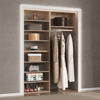 Modular Closet Organizer - 43" Wide Tower System with Hanging, Wood Storage Kit for Walk In and Bedroom Wardrobes
