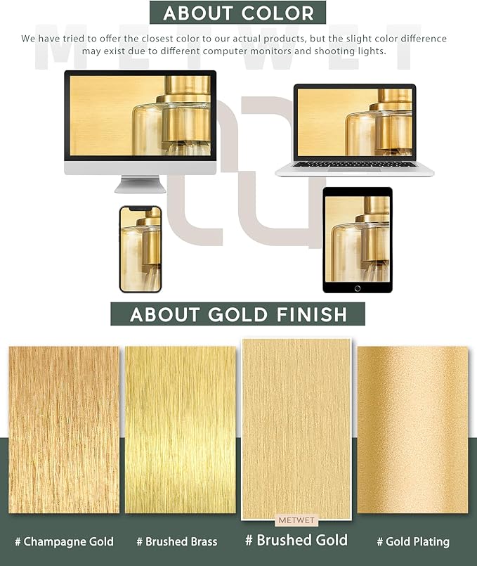 4-Light Bathroom Light Fixtures, Brushed Gold Vanity Light with Cylinder Clear Glass Shade, Modern Vanity Lighting Fixtures Over Mirror, VL143-BG-4