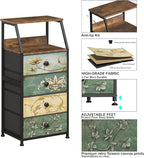 Tohomeor Dresser with Fabric Drawers Nightstand with 2 Tier Shelf Storage Tower for Bedroom Hallway Entryway Closet Organizer Sofa Beside Table Furniture (Multi, 4 Drawers)