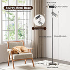 Spotlight Floor Lamp, Tall LED Standing Lamp with Remote/Touch Control, 2700K-6500K, 350°Rotating Head Standing Lamp, Reading Floor Lamp for Living Room, Bedroom, Office & Wall Art, Black