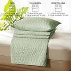 akkialla Full/Queen Size Quilt Bedding Set,Sage Green Lightweight Microfiber Soft Bedspread,Modern Style Geoetric Pattern Coverlet Set for All Seasons,3 Piece(1 Quilt,2 Pillow Shams)