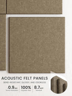 Bumusty Large Cork Board 48" x 36" Alternative - 12 Pack Felt Wall Tiles with 70 Safe Removable Adhesive Tabs, 30 Pushpins, Cork Boards for Walls Pin Board Bulletin Board Office Decor (Earth Brown)