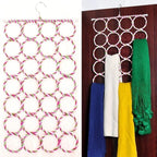 Super Z Outlet Foldable 28 Ring Hole Slots Space Saving Clothing Closet Hanger Scarf, Ties, Belts, Socks Organizer for Home Bedroom, Bathroom, Living Room (Multicolor) (Pack of 2)