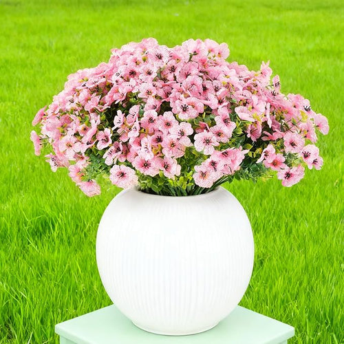 16 Bundles Artificial Flowers for Outdoor Realistic Faux Flower Spring Summer Garden Home Decoration, Hanging Daisy with Eucalyptus Leaves Fake Plants Greenery Balcony Porch Patio Front Door Decor