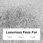 Codi Faux Fur Floor Pillows, Fluffy Large Round Cushions Sitting for Adults, Decorative Fuzzy Pillow for Fireplace, Living Room, Christmas, 32 Inch, Light Grey