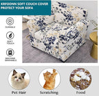 KRFOONN 2 Piece Chair Covers Printed Sofa Covers Couch Covers Washable Armchair Sofa Couch Slipcover Furniture Protector with Elastic Bottom for Living Room (Armchair, 27), Small