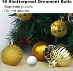 Gold 3.2" Large Christmas Balls - Christmas Tree Decoration Ornaments Shatterproof Hanging Balls for Birthday Halloween Holiday Wedding Decorations Set of 18pcs