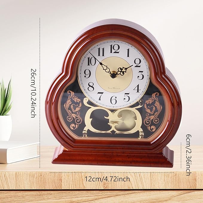 Mantel Clocks for Living Room Mantel Clocks for Living Room Quiet Mantlepiece Clock Vintage Walnut Wooden Table Clock Battery Powered Mantel Clock with Pendulum Swing for Office Desk Shelf