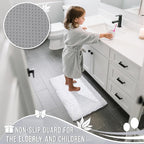 Yimobra Long Bathroom Rugs Runner 70x24 Inch, Extra Thick Soft Absorbent Chenille Bath Mat, Non Slip Machine Washable, Quick Dry Bath Rugs for Bathroom Floor, Tub and Shower, White