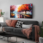 Canvas Wall Art for Living Room Bedroom Home Office Road Trees Landscape Picture Framed Canvas Prints Modern Artwork Ready to Hang Size 24x48