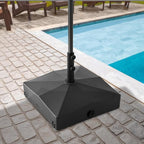 Casafield Patio Umbrella Base, 131lb Capacity, Fillable Heavy Duty Rolling Stand for Outdoor, Patio, Lawn, Deck, Poolside - Black