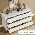 GarveeHome 6 Drawer Dresser for Bedroom, Wide Wood Chest of Drawers Handle Free, Large Modern Dresser Storage Cabinet for Living Room, Hallway Entryway