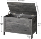 HOOBRO Toy Box, Retro Wooden Look Storage Chest with Safety Hinge, Entryway Storage Bench Supports 220 lb, 29.9 x 15.7 x 18.9 Inches Toy Chest Organizer, Easy Assembly, Charcoal Black BC75CW01G1