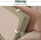 Hokway Stretch Couch Cushion Slipcovers Reversible Cushion Replacement Slipcovers Sofa Cushion Covers(Camel, 2)