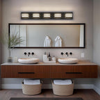 LED Wall Black Vanity Lights for Bathroom Light Fixtures 30W Adjust 3 Colors Modern Bath Lighing Over Mirror Acrylic Heads LED Vanity Light (5-Light,34inch)