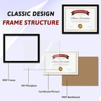 NEXCOVER Diploma Frame Black 6 Pack, 8.5 x 11 Certificate Frame with HD Plexiglass, 8.5 by 11 Picture Frames for Documents, Photos, Posters, Artworks, Horizontal and Vertical Wall Display