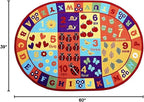Furnish my Place 740 ABC with Numbers ABC Area Rug for Kids | Educational Alphabet Letter & Numbers | Nurseries Kindergarten | Play Area | Multicolor (3'3"x5' Oval)