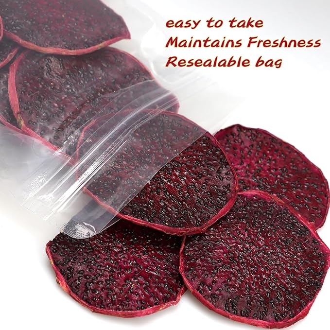 iGAOZM Dried Dragon Fruit Slices,3.52oz/100g,Dehydrated Dry Dragon Fruit Chips, No Sugar Added,Soft and ChewyBulk,Dehydrated Dragon Bulk Pieces for Cocktails,Tea Drink,Travel Snacks,Garnishing, Baking