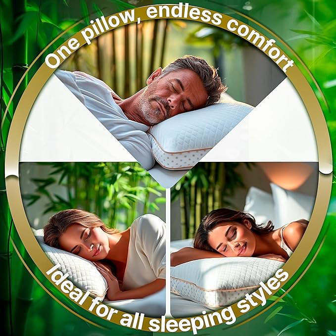 Royal Therapy 4-Pack King Memory Foam Pillow, Adjustable Shredded Odor-Free Pillow for Neck & Shoulder Pain Relief, Support for Back, Stomach, Side Sleepers, AirFlowPRO
