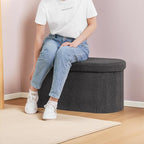 30 Inches Ottoman with Storage,Bedroom Bench with Storage, Ottoman Foot Rest for Living Room,30" L x 15" W x 15" H-Dark Grey