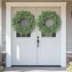 32'' Eucalyptus Wreath for Front Door - Large Artificial Eucalyptus Leaves with White Seeds Greenery Outdoor Wreath for Porch,Window,Farmhouse,Home,Hanging Decor- Spring, Summer, All Seasons (Green) ﻿