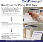 MothPrevention Powerful Pantry Moth Traps Pack of 6 | Moth Killer with Pheromones | Kitchen Moth Trap for Your Home | Maximum Pheromone Dispersal | No Odor