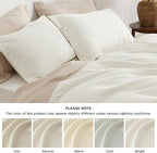 Bedsure Luxury Waffle Duvet Cover King Size - Textured Duvet Cover Set, Soft, Breathable Bedding Set (104"x90") with 2 Pillow Shams for All Season, Irovy White, Comforter Not Included