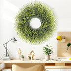 28In Large Boxwoods Door Wreaths for Front Door Spring Summer Outside All Season Green Year Round Artificial Greenery Wreath for Wall Window Rustic Farmhouse Home Outdoor Indoor Decorations