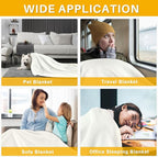 Newwiee 70 Pcs Fleece Throw Blankets Bulk 50'' x 60'' Oeko-tex Standard 100 Certified Spring Outdoor Wedding Guest Blankets Lightweight for Sleepover Donation Lap Pet Sofa Home (White)