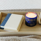 Calyan Wax Co. Indigo & Yuzu 3 Wick Scented Candle - 43 Hour Burn - Luxury 3 Wick Soy Candles - Non Toxic Soy Wax Candles - Long Lasting Large Glass Jar Candle for Home - 14.9oz