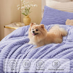 BEDELITE Fleece Twin Comforter Set -Super Soft & Warm Fluffy Lavender Bedding, Luxury Fuzzy Heavy Bed Set for Winter with 1 Pillow case