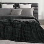 Oversized King Fleece Blanket 120x120 Inches, Seamless Soft Cozy 3D Jacquard Flannel Blanket 10'x10' Extra Large for Bed, Sofa, Couch, Travel & Camping, California King Throw, Black
