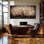 NBAODAN Large Wall Art Black and Gold Pictures Wall Decor Landscape Tree Posters Neutral Art Canvas Prints Paintings for Living Room Home Hotel 29"x 58"