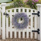 22 Inch Summer Spring Wreaths for Front Door Romance Lavender Wreath, Elegant Artificial Front Door Wreath for All Season Spring Decorations for Home Wall Entryway Farmhouse Porch Room Decor