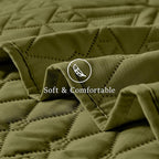 akkialla Full/Queen Size Quilt Bedding Set,Olive Green Lightweight Microfiber Soft Bedspread,Modern Style Geoetric Pattern Coverlet Set for All Seasons,3 Piece(1 Quilt,2 Pillow Shams)