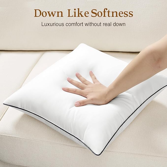 puredown® 16x16 Pillow Inserts Set of 2, Fluffy Overfilled Down Alternative Decorative Pillows, Soft Plush Throw Pillows for Couch, Sofa, Bed and Home Decor