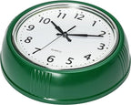 Bernhard Products Retro Wall Clock 9.5 Inch Hunter Green Kitchen 50's Vintage Design Round Silent Non-Ticking Quartz Battery Operated Clocks for Home Office School Classroom Kids Bedroom Living Room