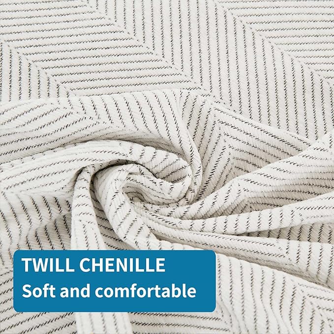 HAOMAIJIA Non Slip Couch Cover Sofa Covers for 2 Cushion Couch Washable sectional Couch Covers for Dogs pet Furniture Protector Couch Cover Blanket for Living Room (Off White, 71"x102")